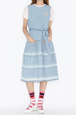 Lettering Long Denim Dress