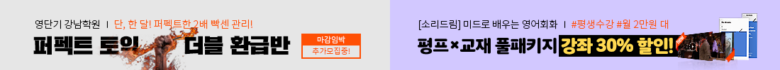 퍼펙트 토익 더블 환급반/평프x교재 풀패키지 강좌 30% 할인