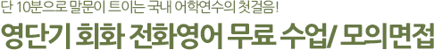 영단기 회화 전화영어 무료 수업/ 모의면접
