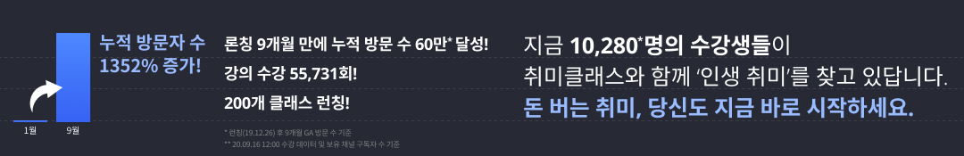 취미클래스 누적 방문수
