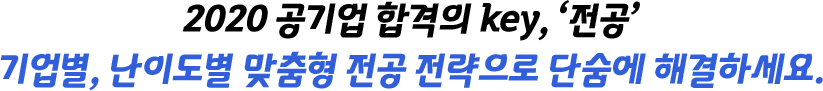 2020공기업 합격의 키, 전공 기업별 난이도별 맞춤형 전공 전ㄹ략으로 단숨에 해결하세요