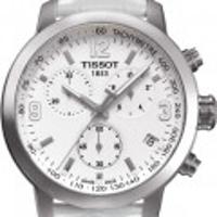 티쏘 PRC 200 가죽 스트랩 크로노 쿼츠 시계