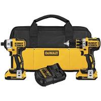 DEWALT DCK281D2 20V Max XR Lithium Ion Brushless Compact Drill/Driver & Impact Driver Combo...