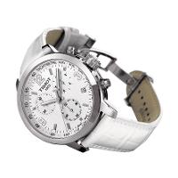 티쏘 PRC 200 가죽 스트랩 크로노 쿼츠 시계