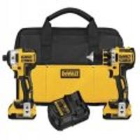 DEWALT DCK281D2 20V Max XR Lithium Ion Brushless Compact Drill/Driver & Impact Driver Combo...