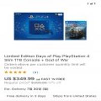 Limited Edition Days of Play PlayStation 4 Slim 1TB Console + God of War
