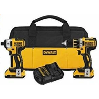 DEWALT - DCK281D2 20V Max XR Lithium Ion Brushless Compact Drill/Driver & Impact Driver C