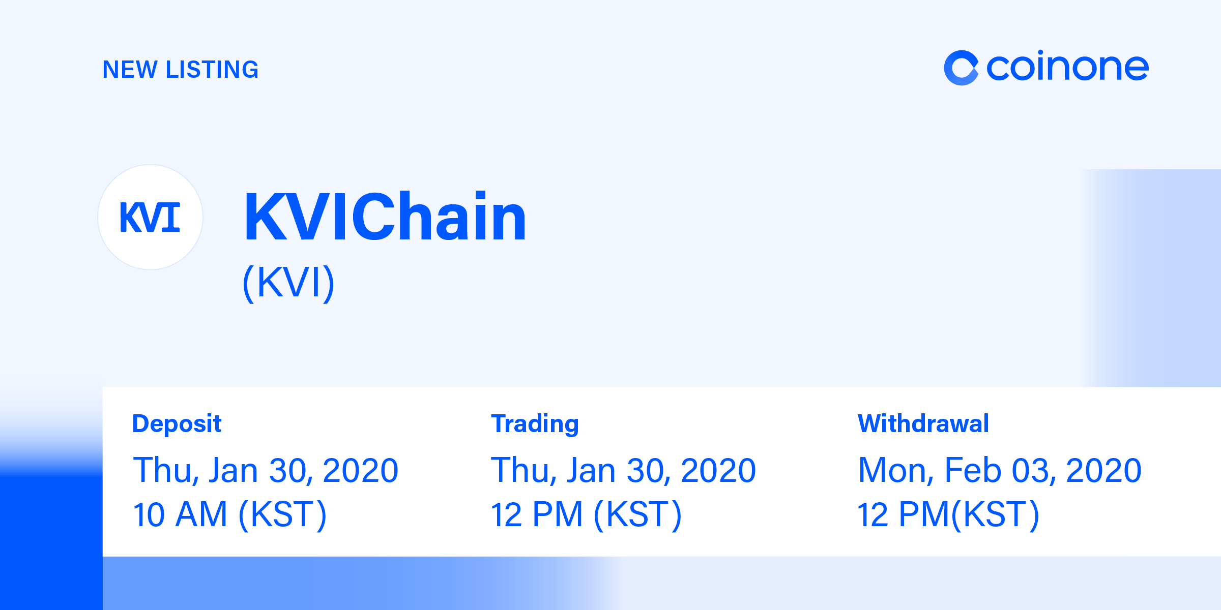 케이브이아이(KVI), 바나나톡(BNA) 원화마켓 상장 안내/ KVIChain(KVI), BananaTok(BNA) Listing in  KRW market