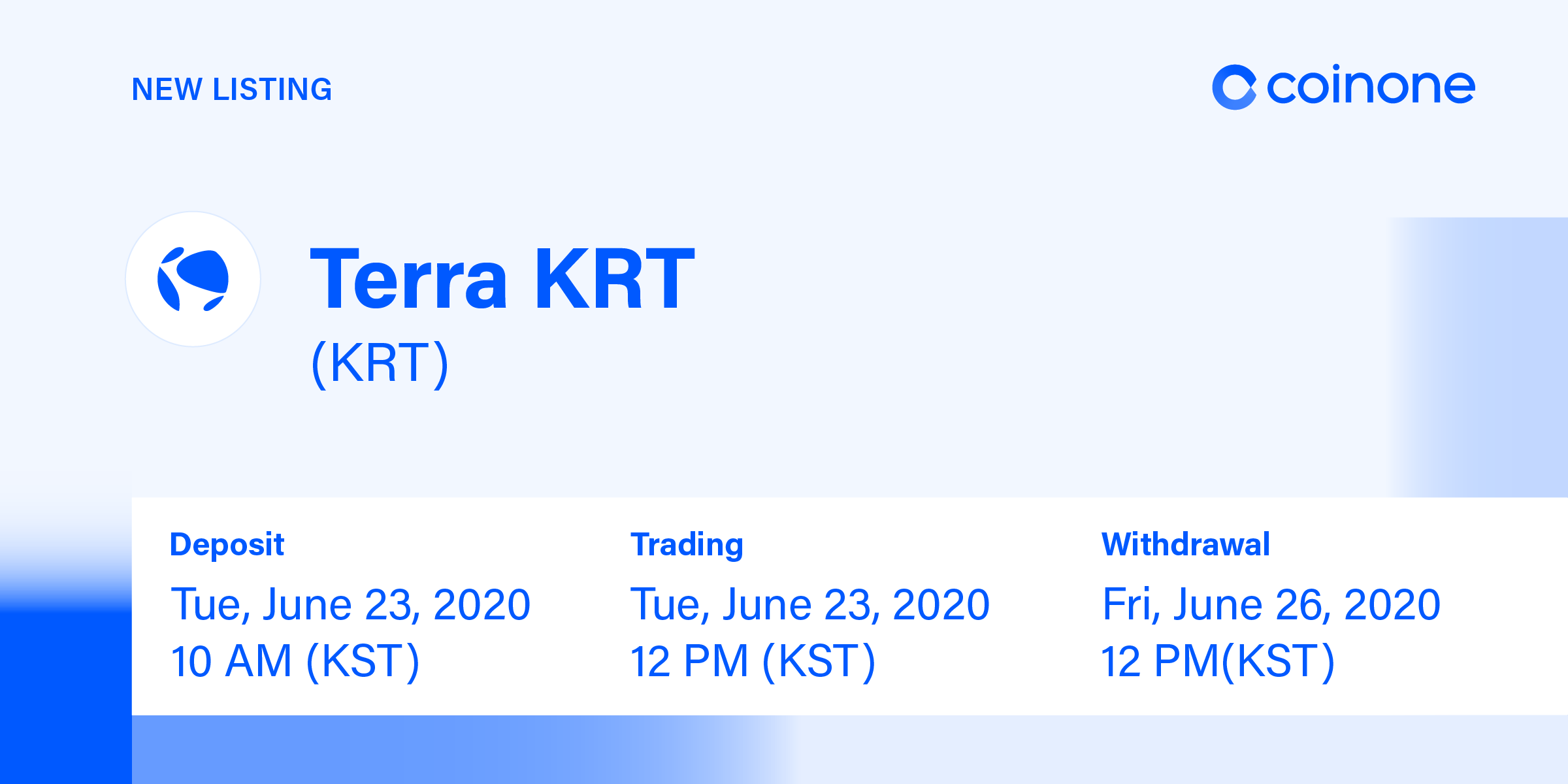 테라 KRT(KRT) 원화마켓 상장 안내/ Terra KRT(KRT) Listing in KRW market