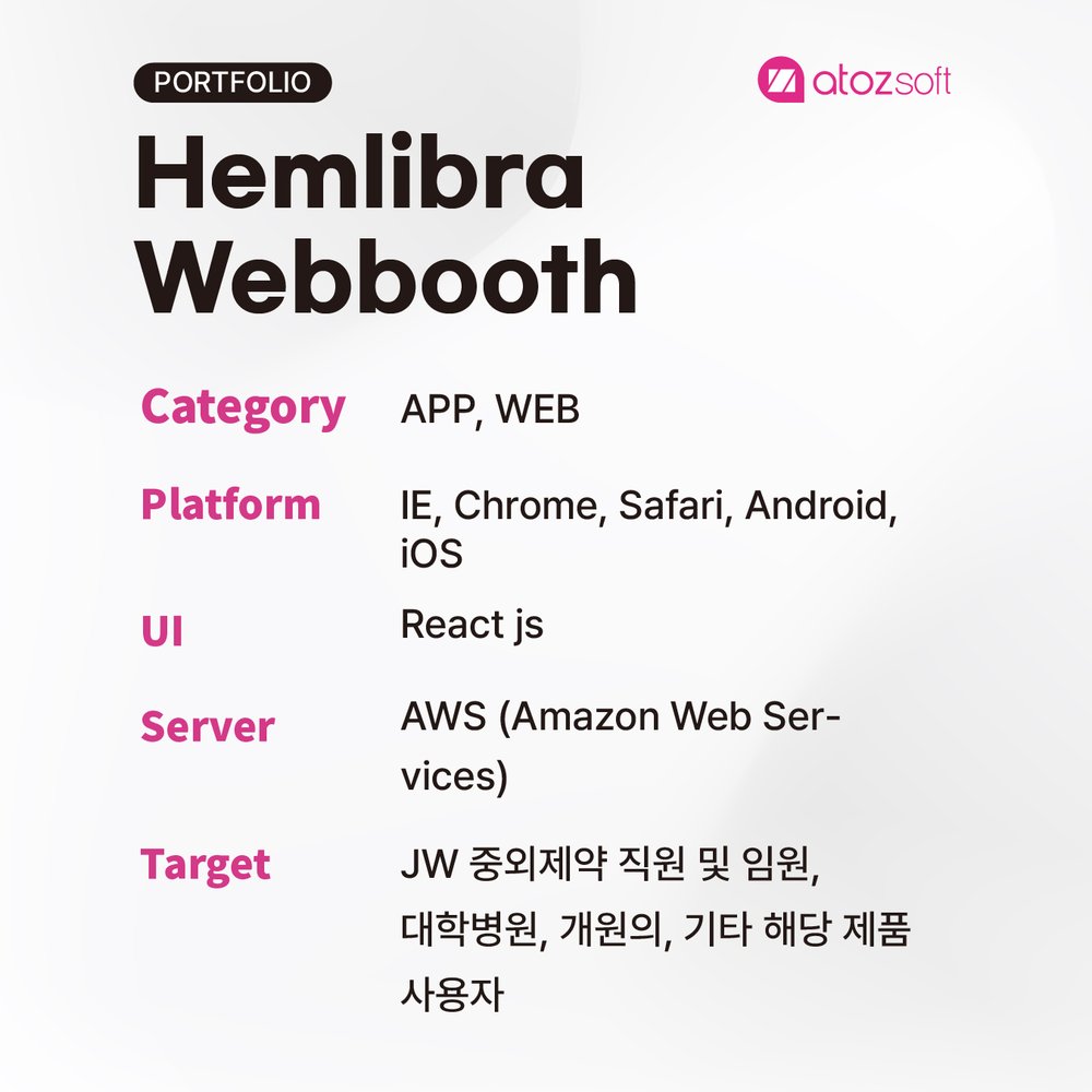 Hemlibra Webbooth — 3D 부스 학회 스크린샷