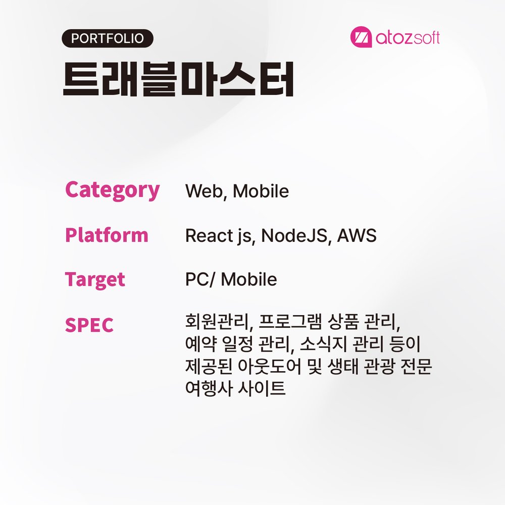 트래블 마스터 — 아웃도어·생태 스크린샷