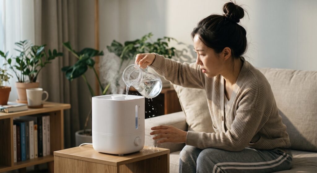 더 깨끗할 줄 알았는데… 가습기에 정수기 물 채우면 안 되는 이유