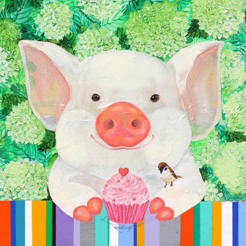happy pig
