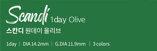 스칸디 원데이 올리브 │ 1day │ DIA 14.2mm │ G.DIA 11.9mm │ 3colors