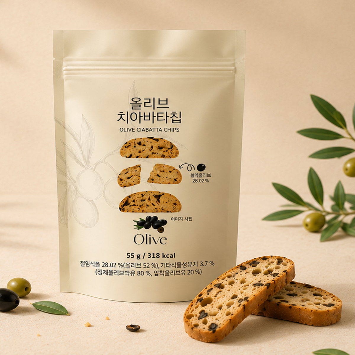 (유로베이크) 올리브치아바타칩