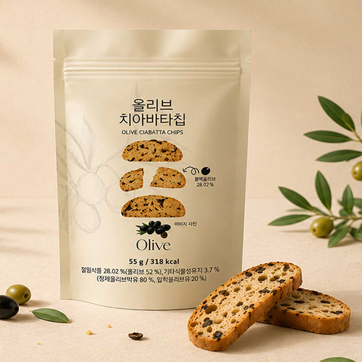 (유로베이크) 올리브치아바타칩