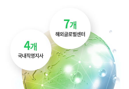 4개 국내직영지사, 7개 해외글로벌센터