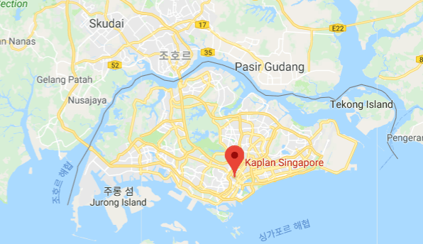 Kaplan 싱가포르 사립대학 위치를 나타낸 지도