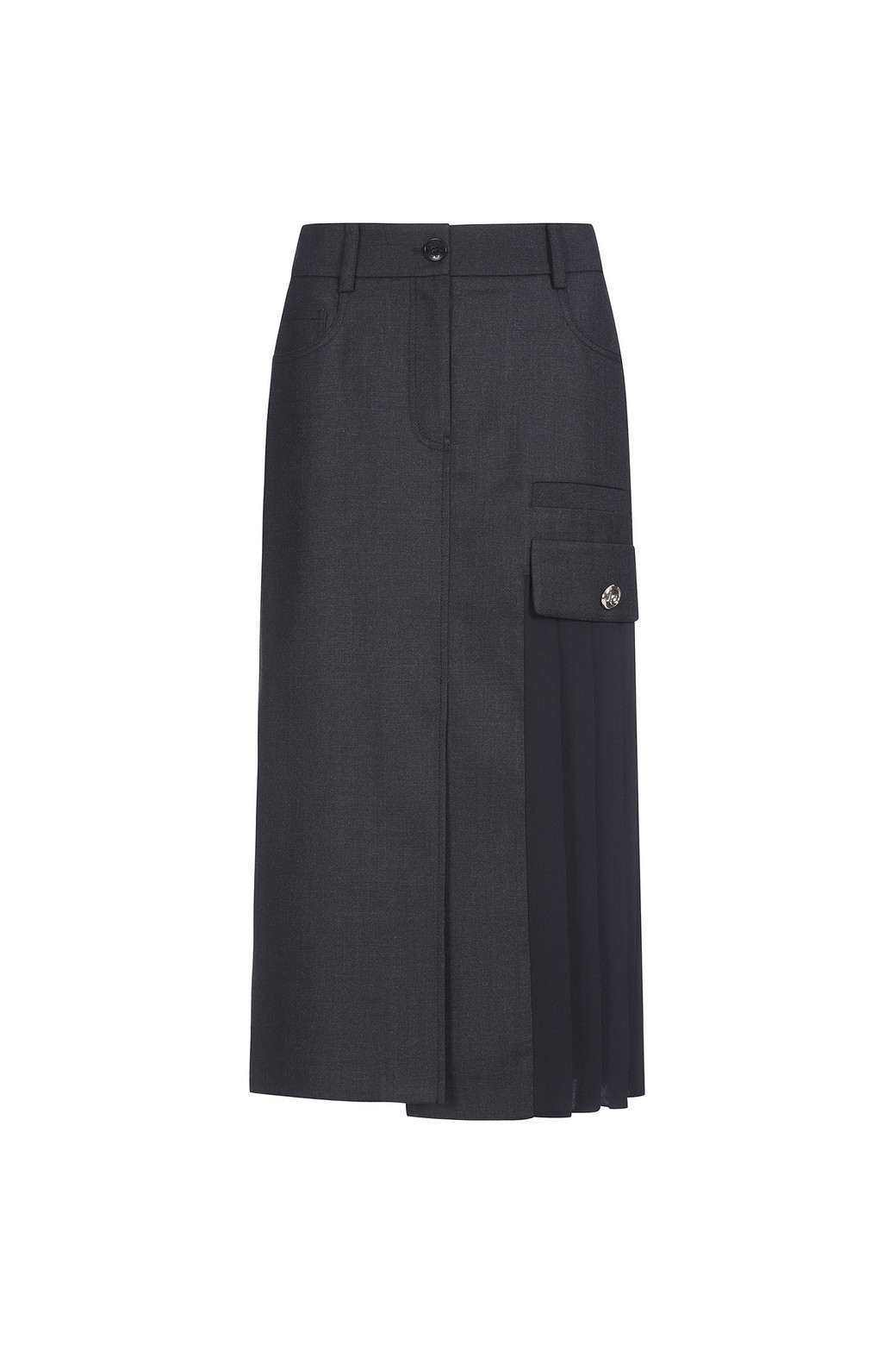 Mix Fine Knit Pleats Bottom Skirt
