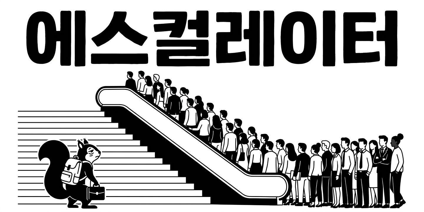 다람쥐 [ 에스컬레이터 ]에 타고파 - 킵고잉 | 산돌구름 글자놀이 이벤트