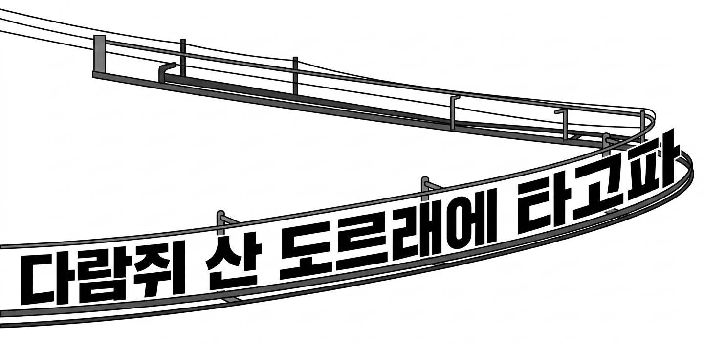 다람쥐 [ 산 도르래 ]에 타고파 - 태풍고양이 | 산돌구름 글자놀이 이벤트