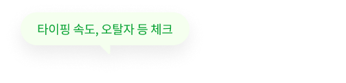 타이핑 속도, 오탈자 등 체크