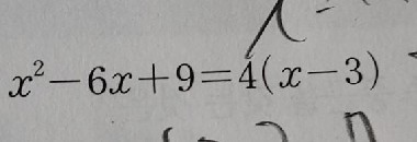 x-6x+9=4(x-3)