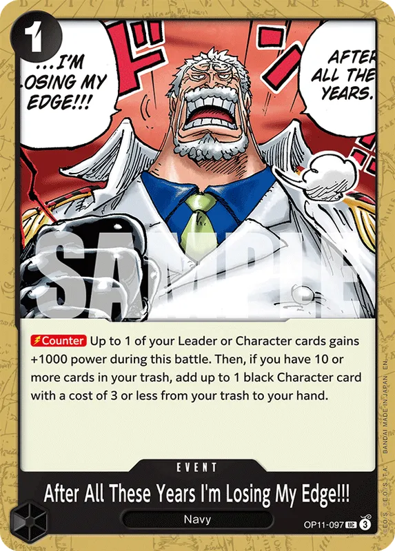 After All These Years I'm Losing My Edge!!!