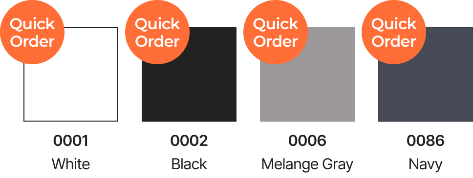 [5010-01] 4.1oz 드라이 루즈핏 티셔츠 색상 안내 이미지 1