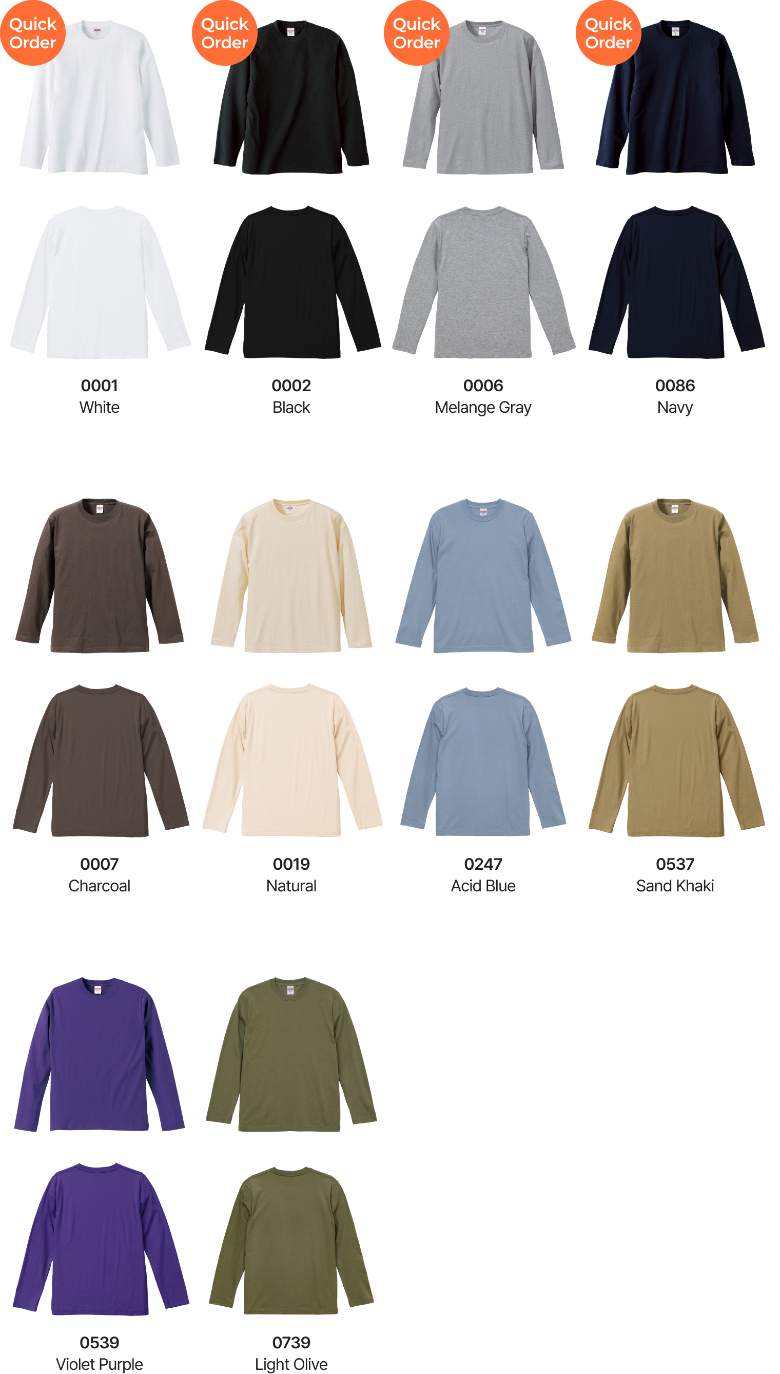 [5010-01] 4.1oz 드라이 루즈핏 티셔츠 색상 안내 이미지 3