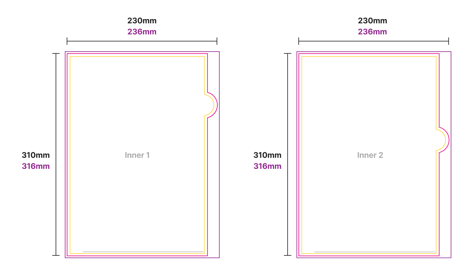 L-folder Index inner size
