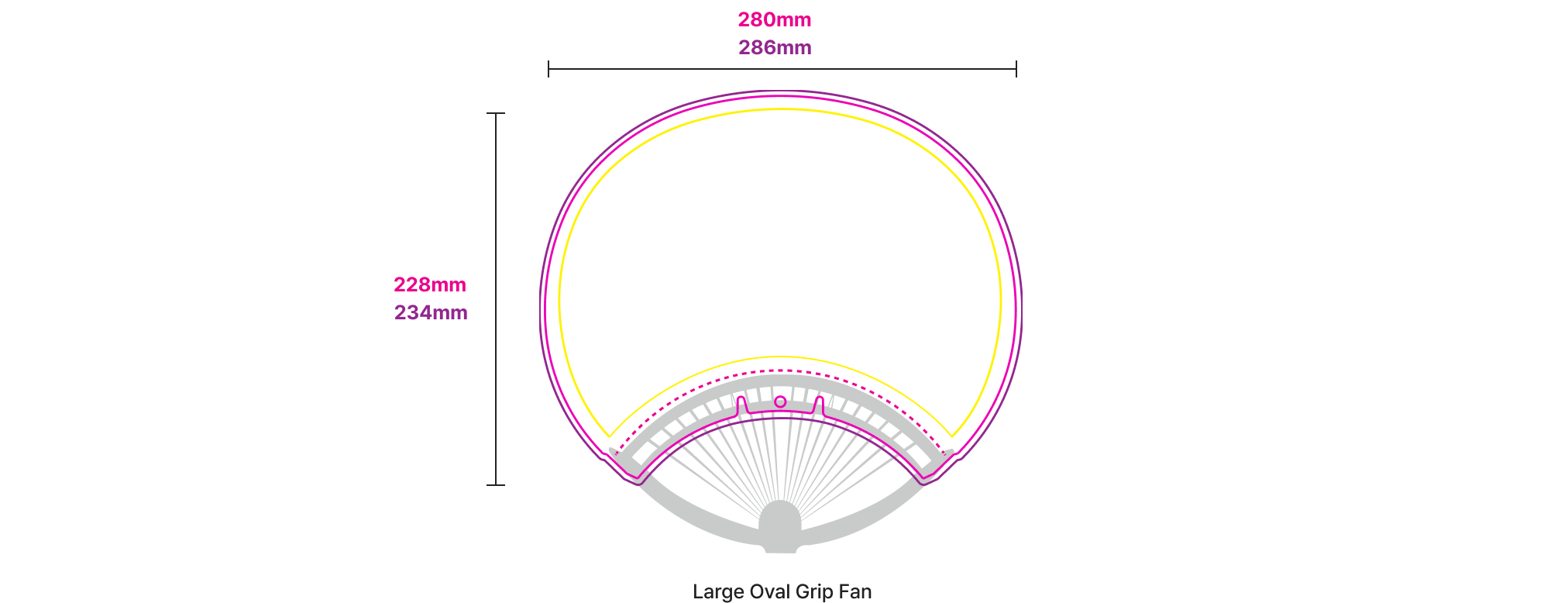 Large Oval Grip Fan size