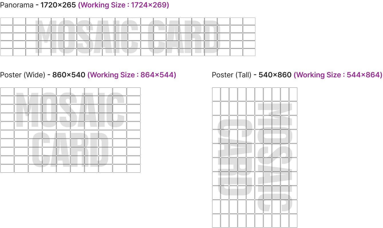 Mosaic Card layout 54×86