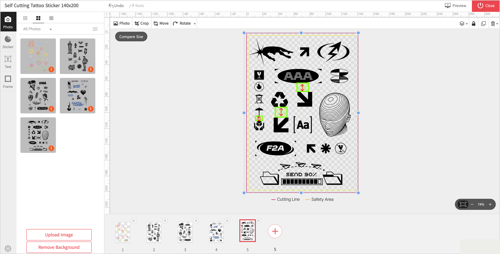 3. ‘DIY Cut Sheet’ (Image Placement)