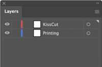 레이어 설정 — 반칼(KissCut)·인쇄(Printing) 레이어 분리