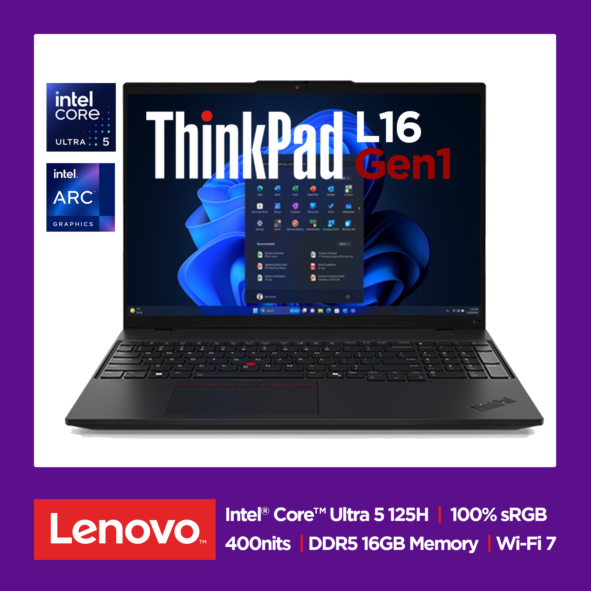 [레노버] ThinkPad L16 Gen1 21L3003YKD Ultra5 125H (울트라5-125H/16GB/512GB/FD) [기본제품]