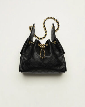 [샤넬] 25백 호보 스몰 블랙 캐비어 AS5293