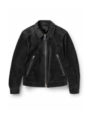 [톰포드] 레더 트리밍 스웨이드 보머 재킷