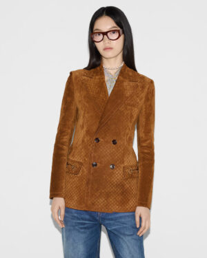 [구찌] GG 스웨이드 더블브레스티드 재킷 815833