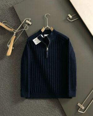 [로에베] 리브니트 울니트 하프집업 자켓