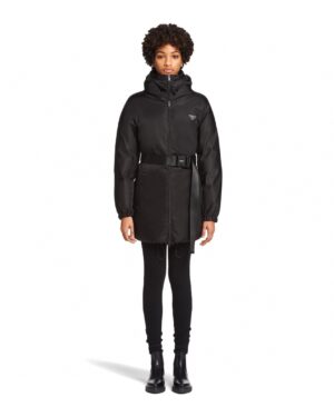 [프라다] 리나일론 후드 다운 벨트 자켓