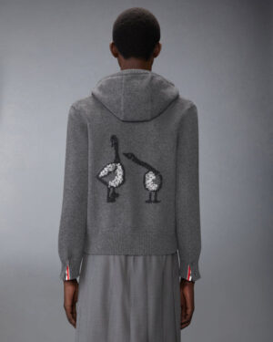 [톰브라운] 기스 인타르시아 메리노 울 후디/ 그레이