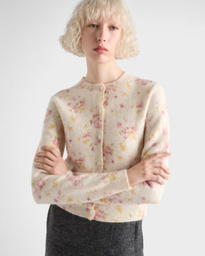 [프라다] 플로럴 프린트 울 가디건 P25N85