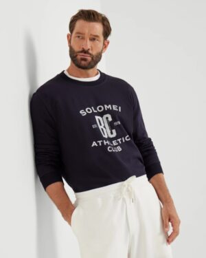 [브루넬로 쿠치넬리] 테크노 코튼 프렌치 테리 프린트 스웻셔츠 (2 COLORS)