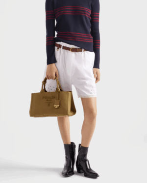 [프라다] 자르디니에르 라지 코튼 캔버스 핸드백 1BG554