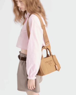 [프라다] 자르디니에르 코튼 캔버스 미니 핸드백 1BA038