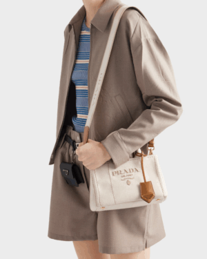 [프라다] 자르디니에르 리넨 혼방 미니 핸드백 1BA038