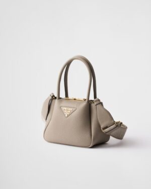 [프라다] 플루 가죽 미니 핸드백 그레이 1BA362