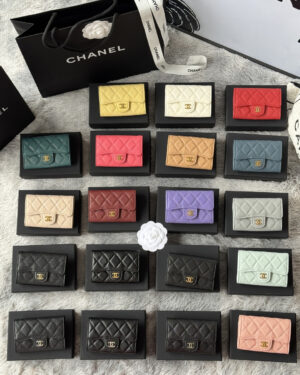 [샤넬] 클래식 똑딱이 플랩 카드지갑 AP0214 (19 Colors)