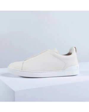 [제냐] 트리플 스티치 가죽 스니커즈